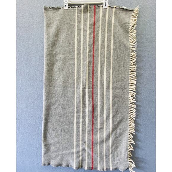 Fairbault Mill Cannon River Wool Throw Blanket Gray Cream Made In USA 50x60 Warm - Picture 1 of 8